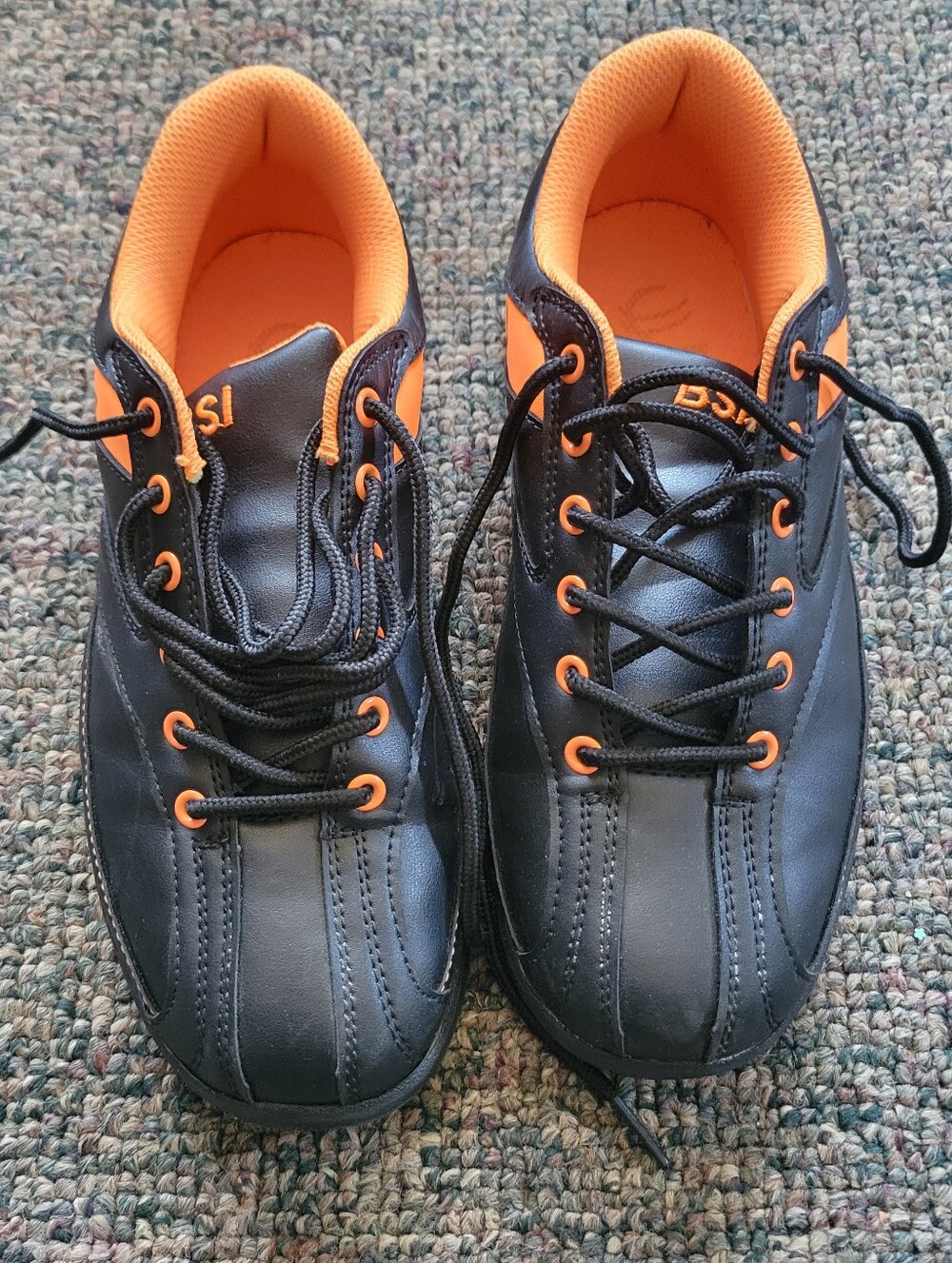 BSI Black Bowling Shoes with Orange Accents